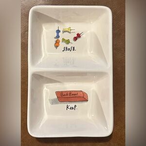 Off-White Ceramic Double Dish